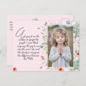 知恵パーソナライズされた祈りの言葉写真と名前。.. ポストカード (正面/裏面)