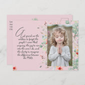 知恵パーソナライズされた祈りの言葉写真と名前。.. ポストカード (正面/裏面)