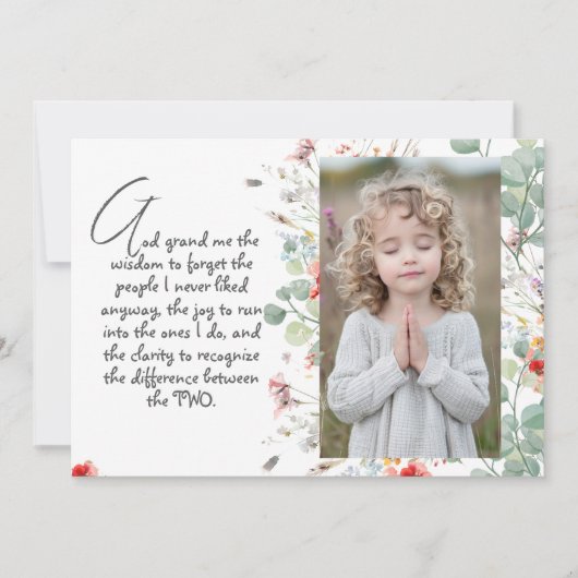 知恵パーソナライズされた祈りの言葉写真と名前。.. 招待状 (正面)