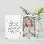 知恵パーソナライズされた祈りの言葉写真と名前。.. 招待状 (スタンド正面)