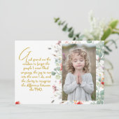 知恵パーソナライズされた祈りの言葉写真と名前。.. 招待状 (スタンド正面)