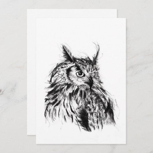 知恵フクロウ 招待状 (正面/裏面)