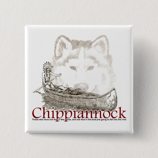 知恵ボタンのアメリカインディアンの単語 缶バッジ (正面)