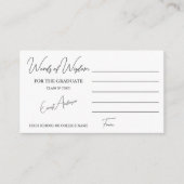 知恵モダンの卒業を白黒で表現 エンクロージャーカード (正面)