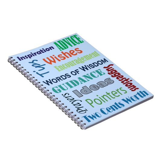 知恵卒業の助言の言葉 ノートブック (右側)