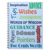 知恵卒業の助言の言葉 ノートブック (正面)