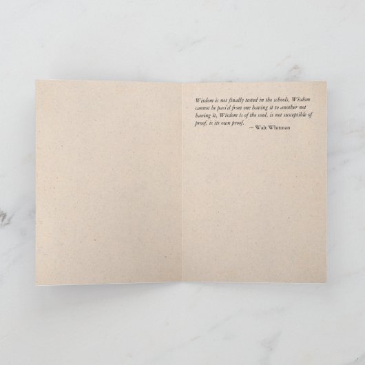 "知恵精神"の卒業の引用文です カード (内部)