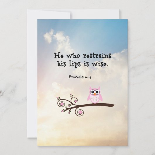 知恵 – 箴言10:19 カード (正面)
