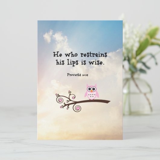 知恵 – 箴言10:19 カード (スタンド正面)