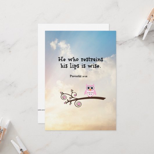 知恵 – 箴言10:19 カード (正面/裏面インサイチュ)