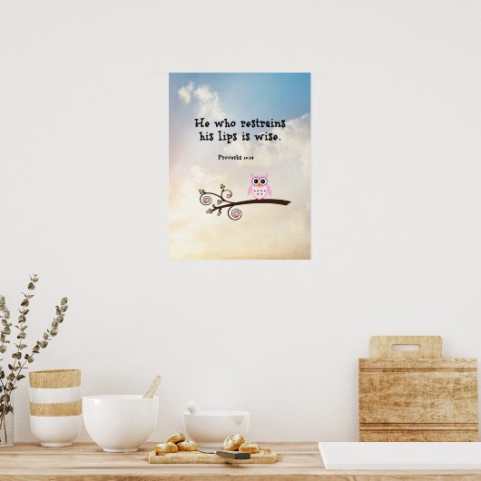 知恵 – 箴言10:19 ポスター (キッチン)