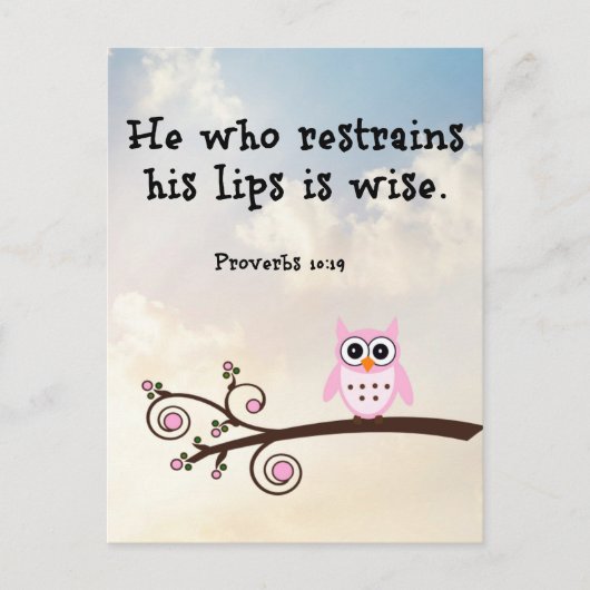 知恵 – 箴言10:19 ポストカード (正面)