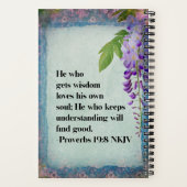 知恵 – 箴言19:8 – 聖書の勉強ノート ノートブック (裏面)