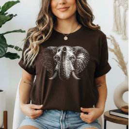 知恵 – 象の肖像画 Tシャツ