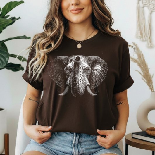 知恵 – 象の肖像画 Tシャツ