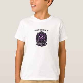 知的探究心を忘れずに - Professor Purr-Ple グラフィックTシャツ Tシャツ