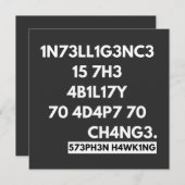 知能とは変化に適応する能力である。 招待状 (正面/裏面)