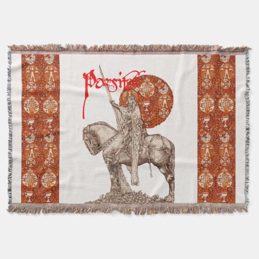 知覚伝説/聖なる灰色の赤の白のクエスト スローブランケット (正面)