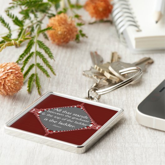 知覚：やる気を起こさせる引用文Medallion Keychain キーホルダー (側面)