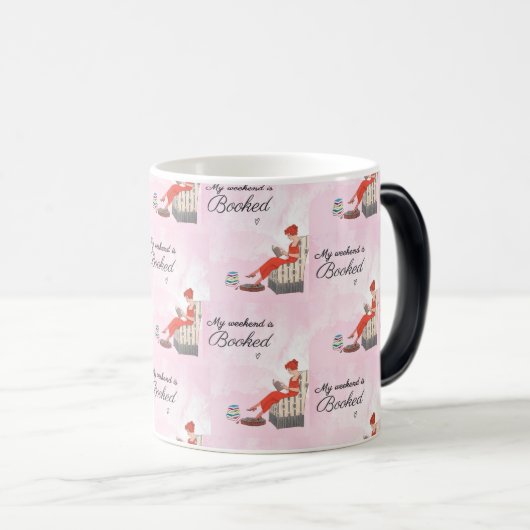 知識にふける – 女読は落ち着いて モーフィングマグカップ (正面右)