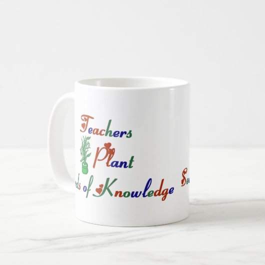 知識のマグの先生の植物の種 コーヒーマグカップ (正面左)