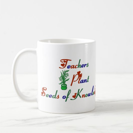 知識のマグの先生の植物の種 コーヒーマグカップ (左)
