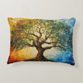 知識の木 – 油彩画 アクセントクッション (裏面)