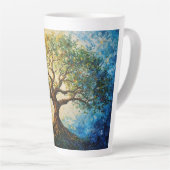 知識の木 – 油彩画 カフェラテマグ (右アングル)