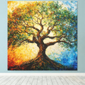 知識の木 – 油彩画 キャンバスプリント (インサイチュ (ウッドフロア))
