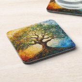 知識の木 – 油彩画 コースター (左側)
