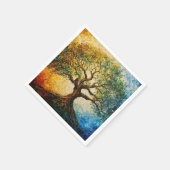 知識の木 – 油彩画 スタンダードカクテルナプキン (角)