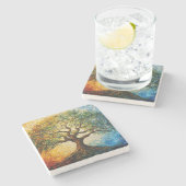 知識の木 – 油彩画 ストーンコースター (横)