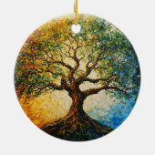 知識の木 – 油彩画 セラミックオーナメント (裏面)