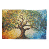 知識の木 – 油彩画 枕カバー (裏面)