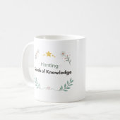 知識の種を植える先生のフラワー柄 コーヒーマグカップ (正面左)