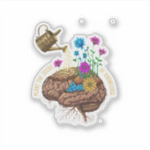 知識の種を植える | 脳感動的 シール (正面)