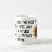 知識の種花で可愛い先生引用文 コーヒーマグカップ (中央)