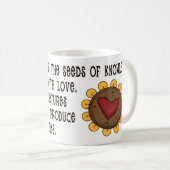 *知識の種花を使ったかわいい先生引用文 コーヒーマグカップ (正面右)