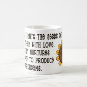 *知識の種花を使ったかわいい先生引用文 コーヒーマグカップ (中央)