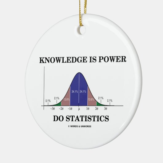 知識は力します統計量の鐘のカーブのユーモアをです セラミックオーナメント (左)