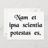 知識は力なり。 ポストカード (正面/裏面)
