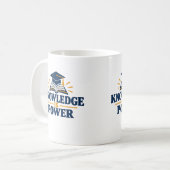 知識は力 Tシャツ コーヒーマグカップ (正面左)