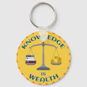 知識は富のインテリジェンスことわざキーチェーン キーホルダー (裏面)