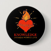 知識は愛のボタンなしで役に立たない 缶バッジ (正面)