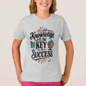 知識は成功の鍵 Tシャツ (正面)