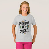 知識は成功の鍵 Tシャツ (正面フル)