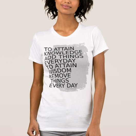 知識を得るために、物事を日常的に追加ラオス引用文 Tシャツ (正面)