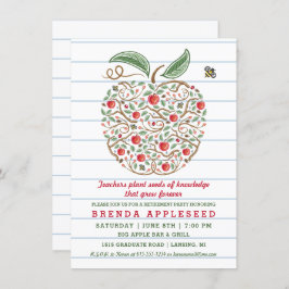 知識先生のリンゴ退職票の種子 招待状