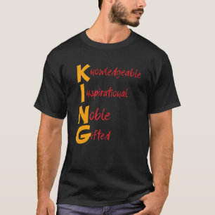 知識豊かな高感動的貴な才能豊かなブラック王 Tシャツ