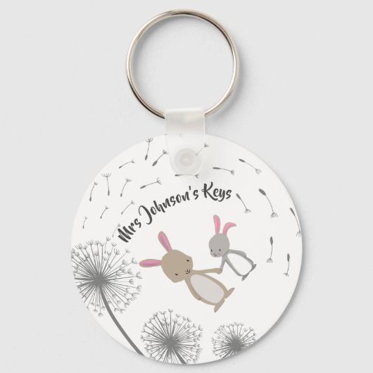 知識Dandelionバニーウサギの種子を植える キーホルダー (裏面)